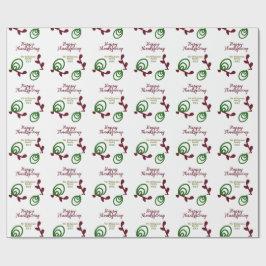 Papel De Presente Red green happy Thanksgiving floral leaf fall