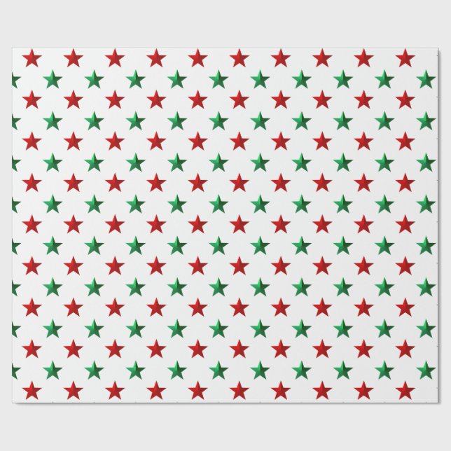 Papel De Presente Red Green Stars (Aberto)