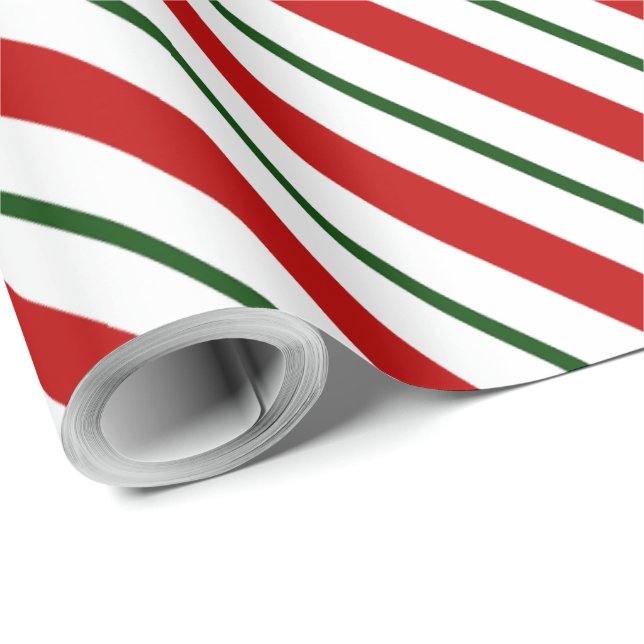 Papel De Presente Red Green & White Candy Candy Natal (Ponta do rolo)