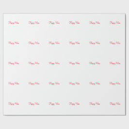 Papel De Presente Red Happy vibe simples caligrafia mínima