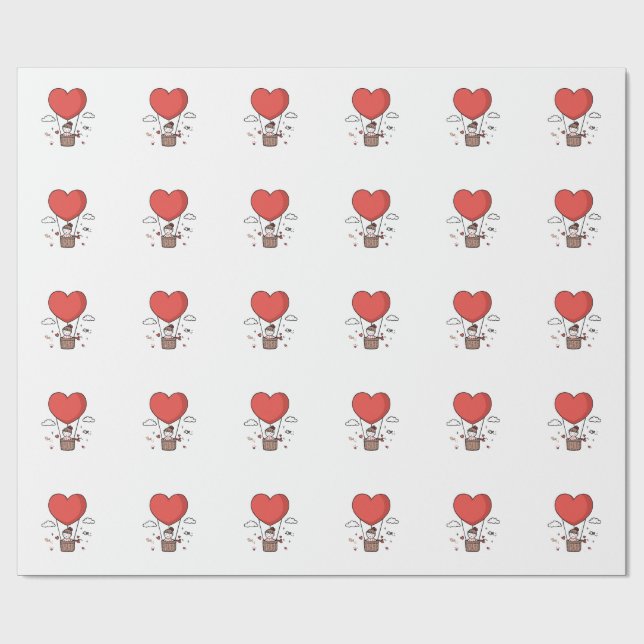 Papel De Presente Red Heart Wrapping Paper – Romantic Valentine’s Gi (Aberto)