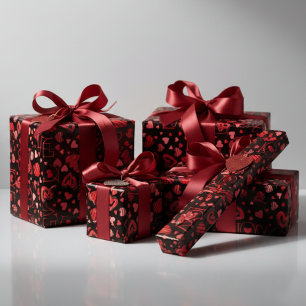 Papel De Presente Red Hearts Dia de os namorados Love