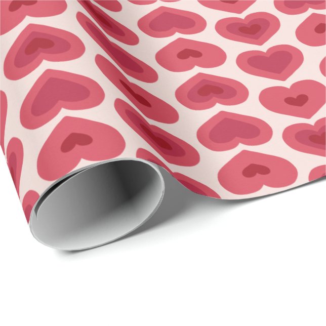 Papel De Presente Red Hearts Pattern – Christmas & Valentine’s Day D (Ponta do rolo)