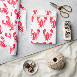 Papel De Presente Red Lobster Marisco Maine Preppy Beach