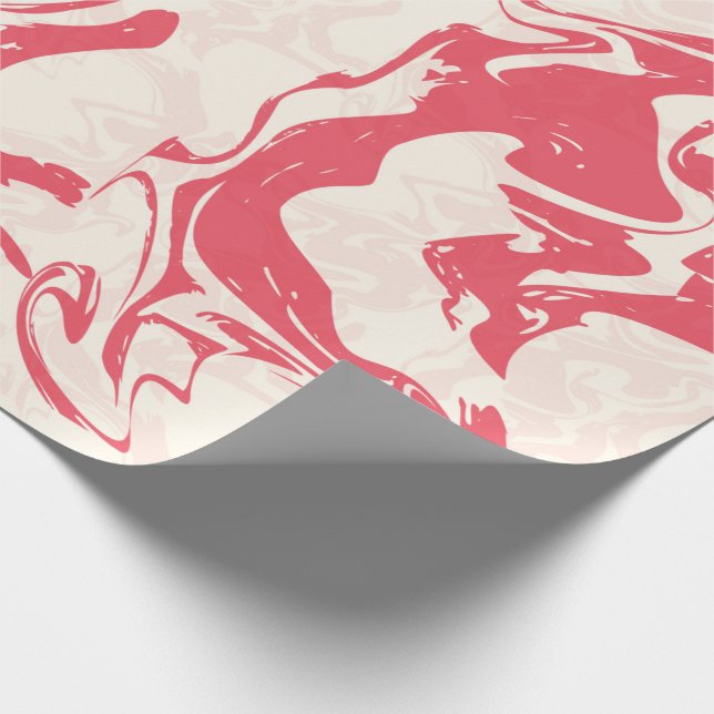 Papel De Presente Red Marble Swirl (Ponta)