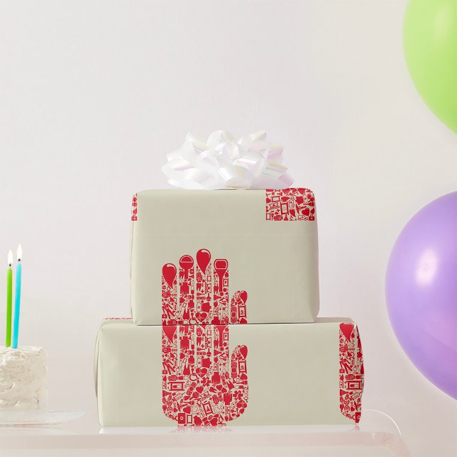 Papel De Presente Red Medical Hand Symbol Healthcare (Criador carregado)