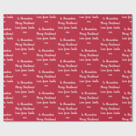 Papel De Presente Red Merry Christmas Personed Name from Papai noel 