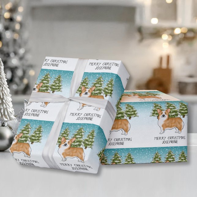 Papel De Presente Red Pembroke Welsh Corgi Natal (Criador carregado)
