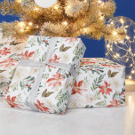 Papel De Presente Red Poinsettia Christmas Floral Watercolor<br><div class="desc">Red Poinsettia Christmas Floral Watercolor Wrapping Paper. Nosso belo papel de embrulho impresso Ideal para embrulho de presentes,  favoritos para festas ou fazer seu próximo projeto de artesanato do DIY realmente se destaca</div>