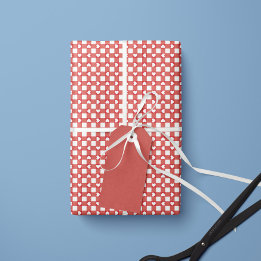 Papel De Presente Red Preppy Gingham Hearts- Wrapping Paper Roll