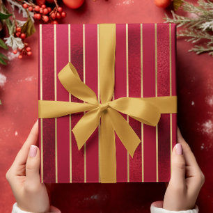 Papel De Presente Red Shimmer Satin Strike Christmas