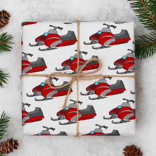 Papel De Presente Red Snow Mobile
