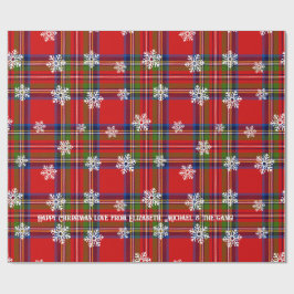 Papel De Presente Red Tartan Snowflake Natal Personalizado