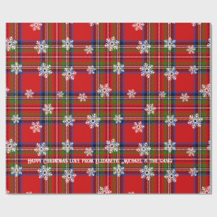 Papel De Presente Red Tartan Snowflake Natal Personalizado