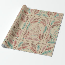 Papel De Presente Red Teal Elegant Natais vintages Whimsy