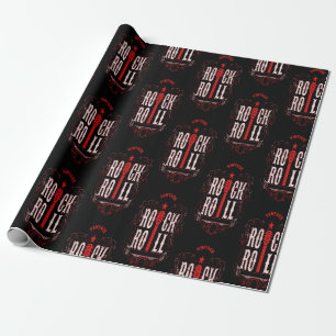 Papel De Presente Red Vintage Rock And Roll