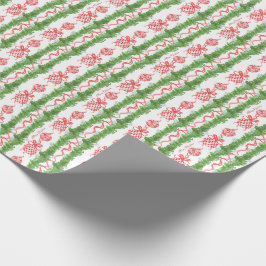 Papel De Presente Red & White Chinoiserie Garland Grandmillennial