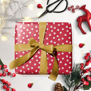 Papel De Presente Red White Polka Dot Christmas Wrapping Paper