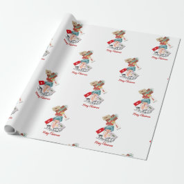 Papel De Presente Red White Winter Wonderland Feliz Natal