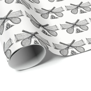 Papel De Presente Rede de Tênis de Vintage Esporte, Raquetas Cruzada