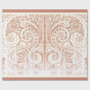 Papel De Presente Redemoinho Botânico de Terracota