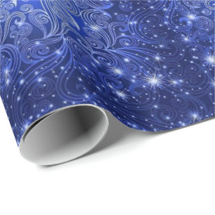 Papel De Presente Redemoinhos celestiais do azul & papel de