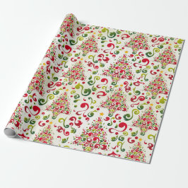 Papel De Presente Redemoinhos de Árvore de Natal