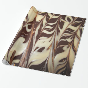 Papel De Presente Redemoinhos do chocolate do branco e de leite