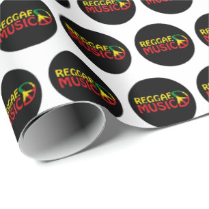 Papel De Presente Reggae Music - modelo2b-círculo-preto