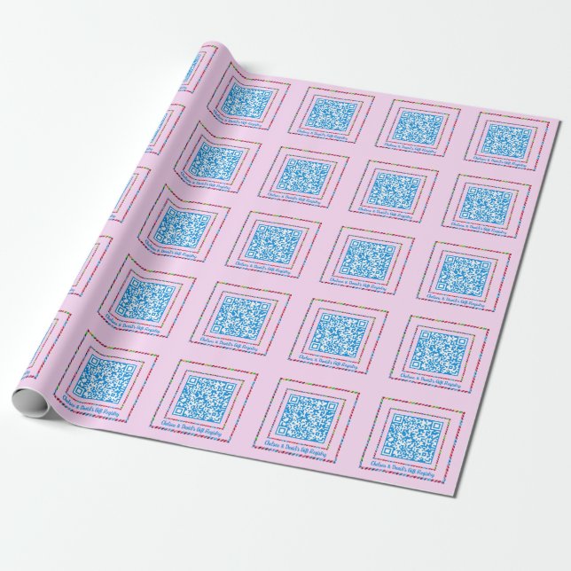 Papel De Presente Registro de Presentes com Moldura de Cor Jellybean (Desenrolado)