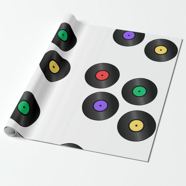 Papel De Presente "Registros Coloridos" (Desenrolado)
