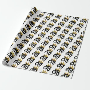 Papel De Presente Rei Coroa Dourada do Primeiro Aniversário Wild One
