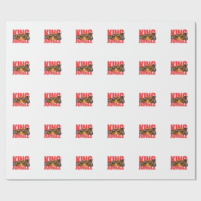 Papel De Presente Rei da Selva – Poderoso Design do Tigre Selvagem (Aberto)