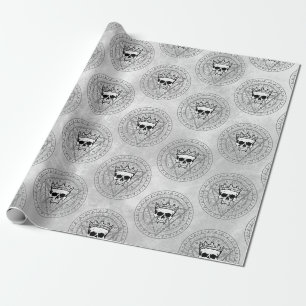 Papel De Presente Rei do Morto: Branco Real Gótico Escuro