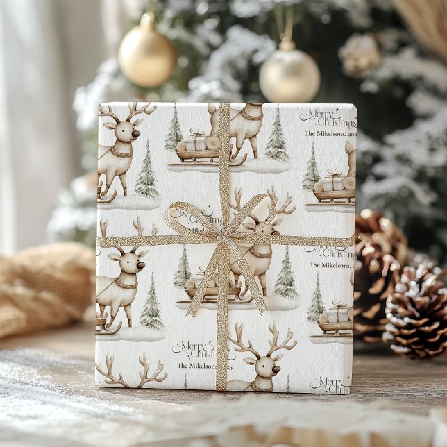 Papel De Presente Reinador de Natal Russo e Cozy Blue (Criador carregado)