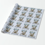 Papel De Presente Reindeer com Menorah Antlers Chrismukkah Paper<br><div class="desc">Este presente contém uma rena com chifres Menorah. O texto neste papel pode ser removido ou alterado. Embora eu esteja mostrando isso em um rolo, você está livre para comprar também nesta design. E é automaticamente definido como "fosso", mas você pode escolher "acabamento brilhante" também. Desenhado por Sheila Cicchi, Brownielocks.com....</div>