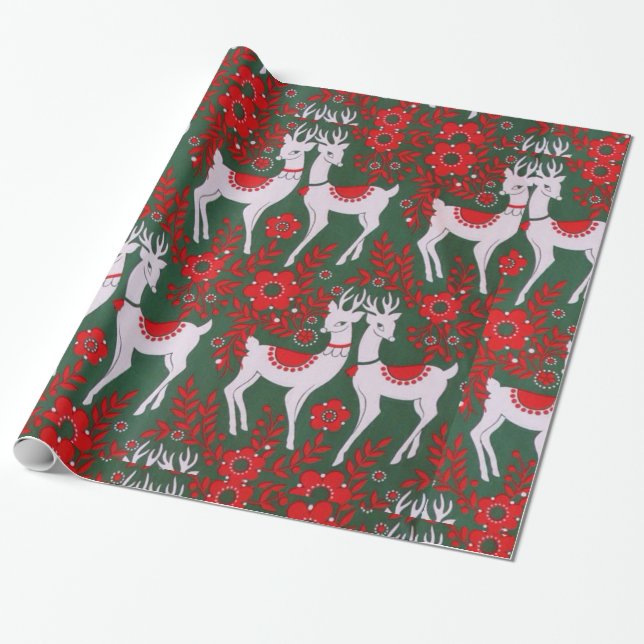 Papel De Presente Reindeer de Natal (Desenrolado)