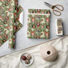 Papel De Presente Reindeer de Natal Bobo Verde Antlers