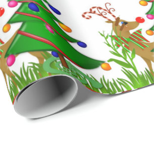 Papel De Presente Reindeer de Papel de Embalagem de Natal