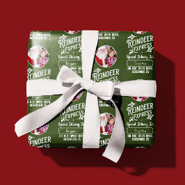 Papel De Presente Reindeer Express do Papai noel Nome e Foto Natal
