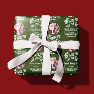 Papel De Presente Reindeer Express do Papai noel Nome e Foto Natal