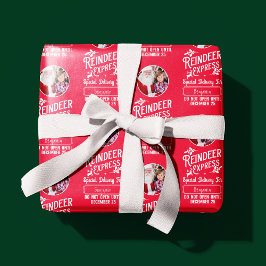 Papel De Presente Reindeer Express do Papai noel Nome e Foto Natal