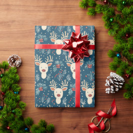 Papel De Presente Reindeer Mistletooe Documento de Enrolamento da Vé