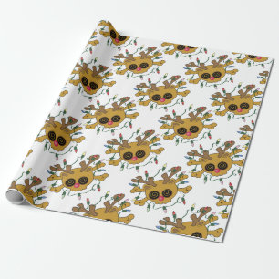Papel De Presente Reindeer Skull