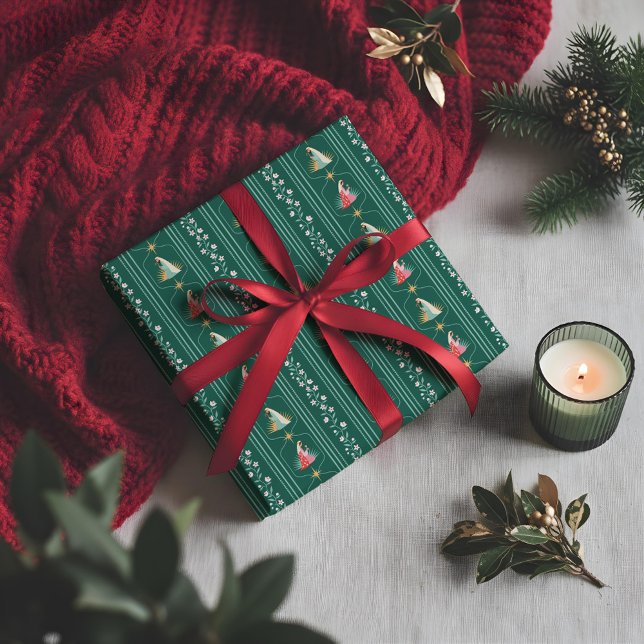 Papel De Presente Religião de Natal Belém Casado Joseph Floral (Christmas Religious Bethlehem Marry Joseph Floral Wrapping Paper)