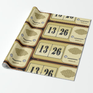 Papel De Presente Relógio Rádio Flip Vintage Retro