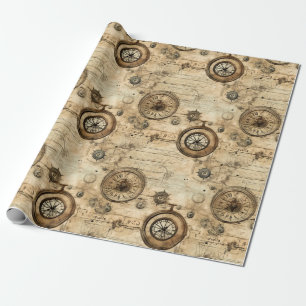 Papel De Presente Relógio Russo Steampunk Grunge (9)