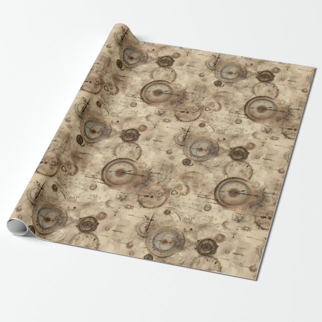 Papel De Presente Relógio Russo Vapor (11) (Desenrolado)