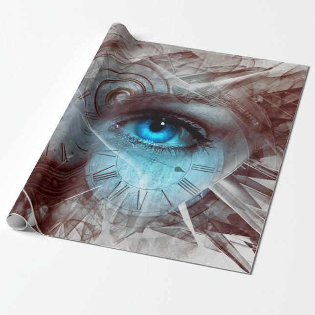 Papel De Presente Relógio surreal de fantasia (Desenrolado)