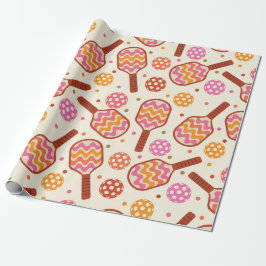 Papel De Presente Remo Paddles de Pickleball com bolas Aniversário